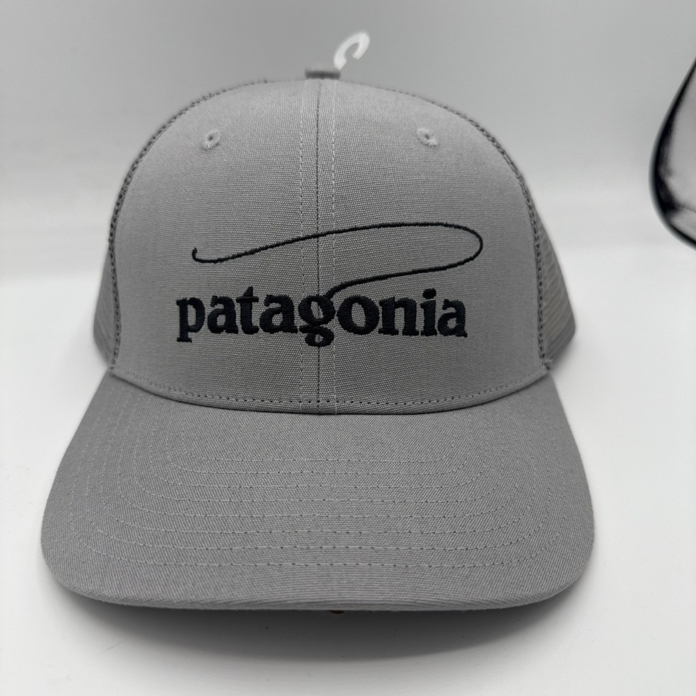 Patagonia Fly Fishing CASTING LOGO Take a Stand Trucker Hat NWT GRAY Rare